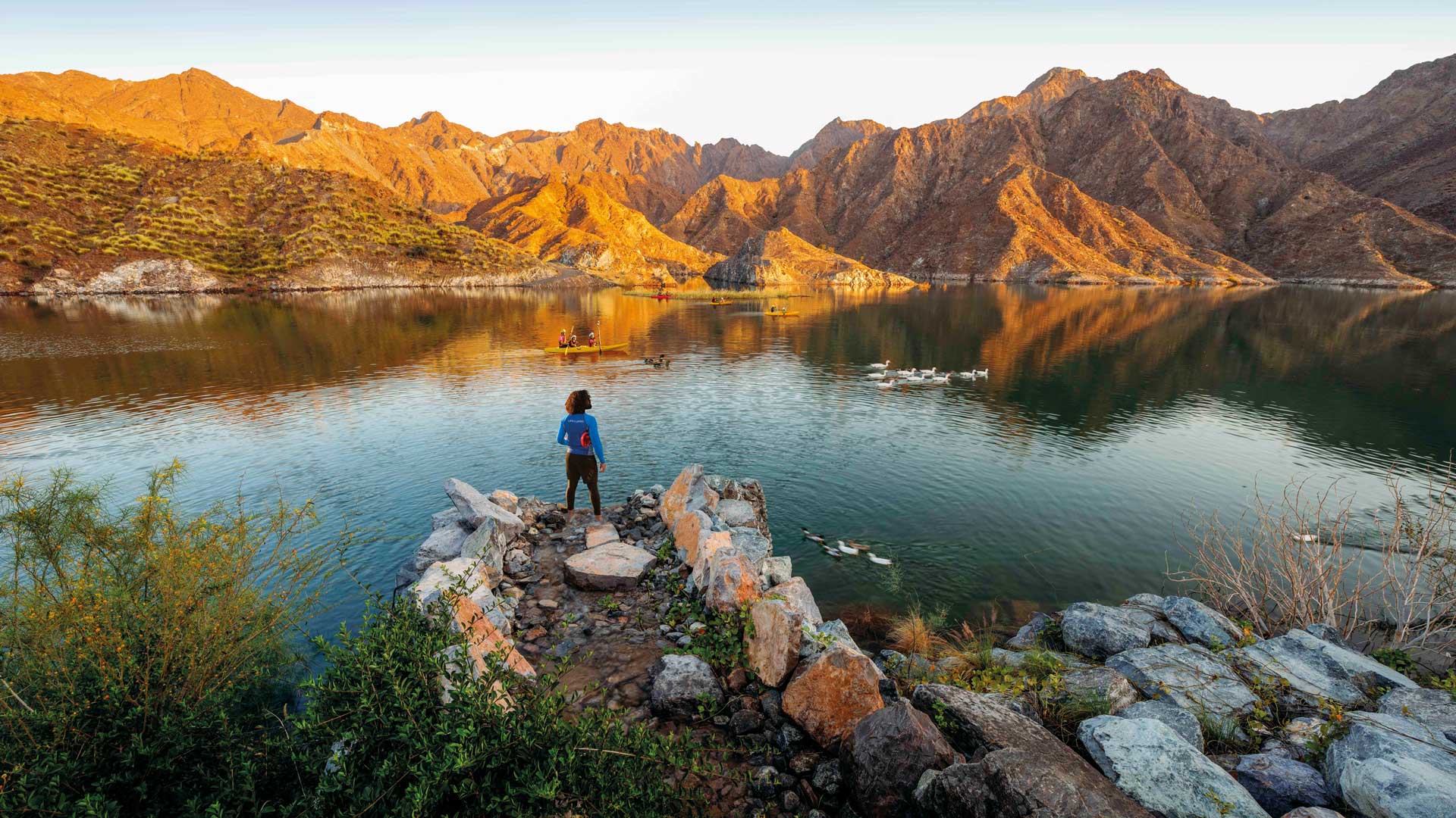 Man enjoying the view of the lake