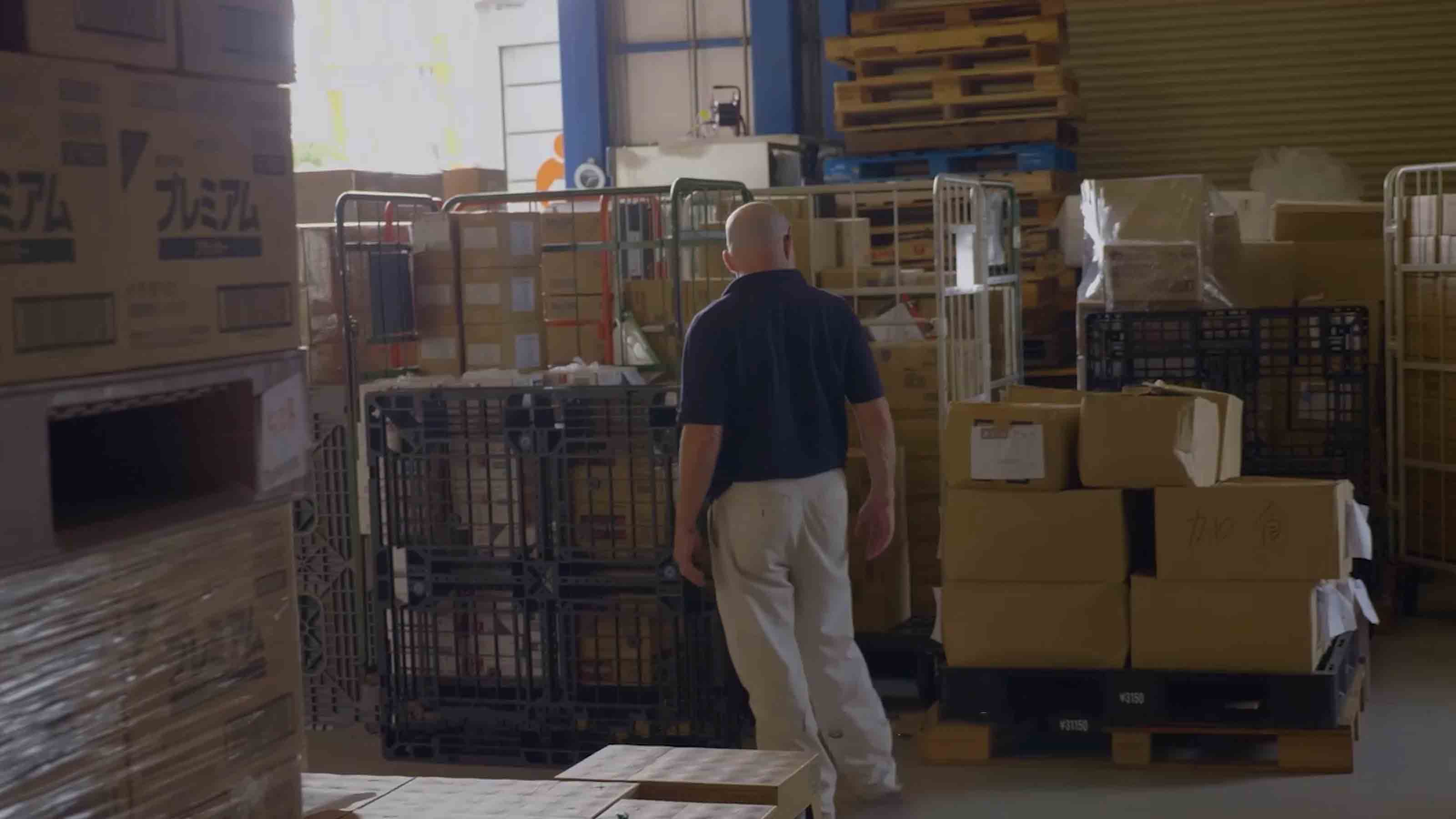 Man checking warehouse