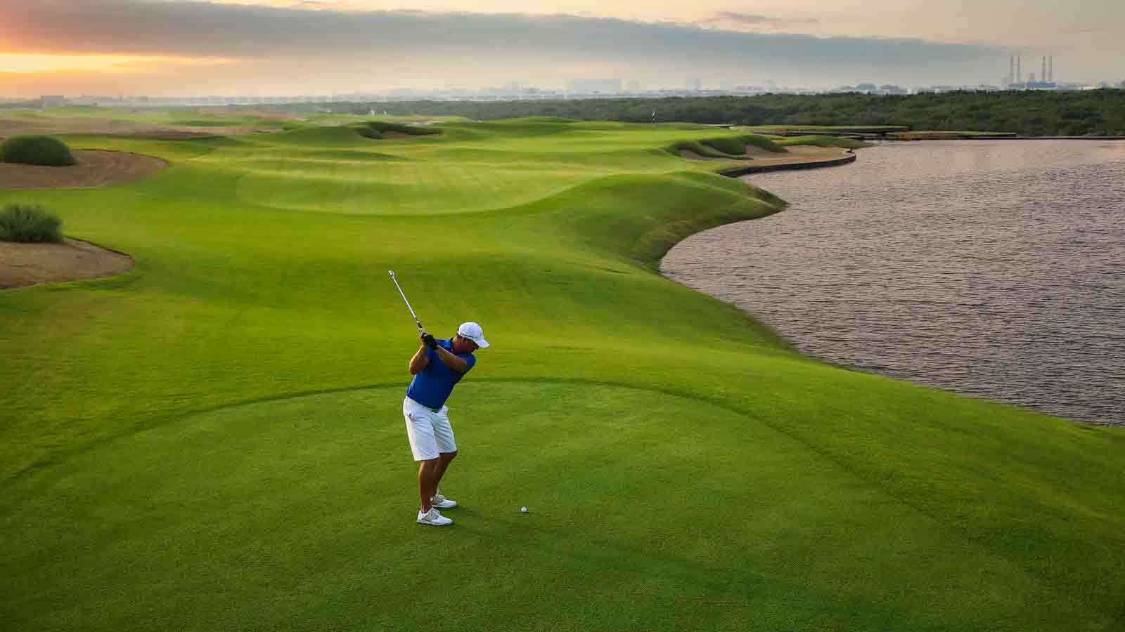 Gentleman playing golf in Ajman